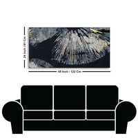 Beautiful Black Background with Golden Textured Abstract Canvas Wall Painting