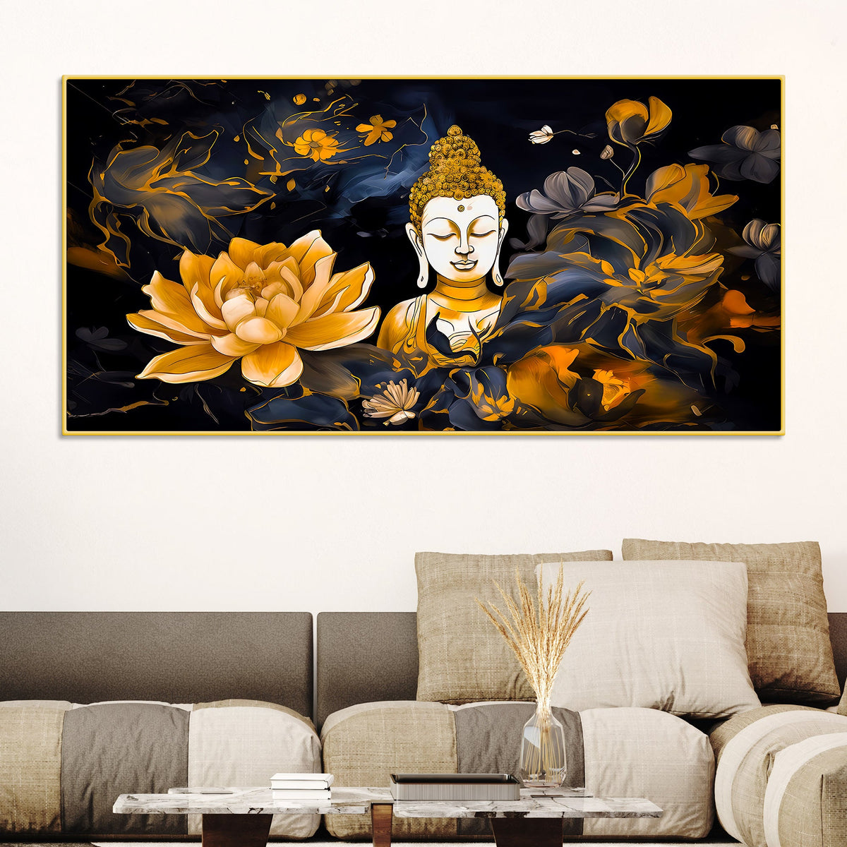 Beautiful Buddha Canvas Painting for Bedroom Wall Décor