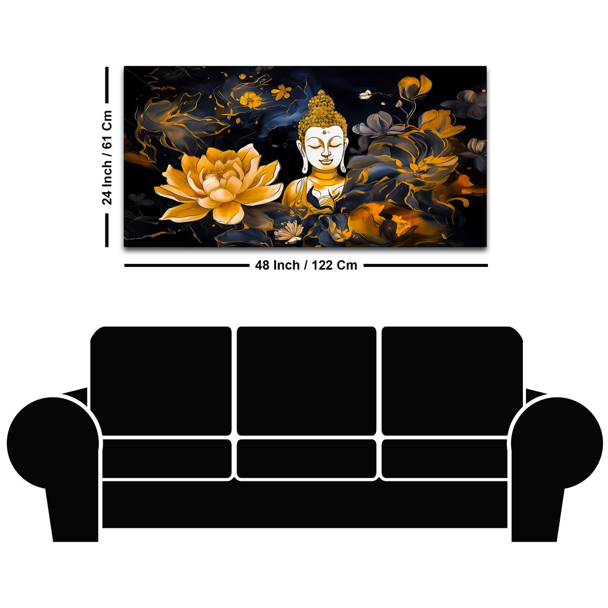 Beautiful Buddha Canvas Painting for Bedroom Wall Décor