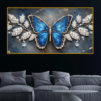 Beautiful Butterfly Crystal Glass Wall Painting