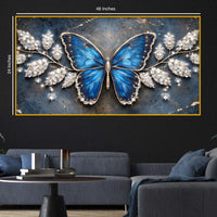 Beautiful Butterfly Crystal Glass Wall Painting