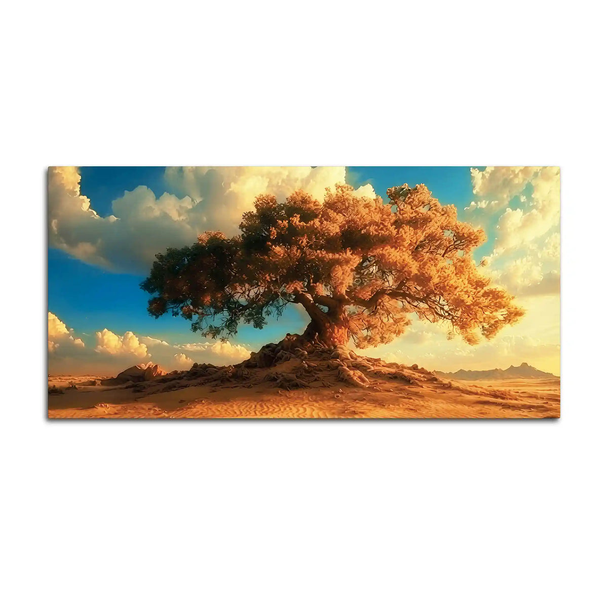 Beautiful Desert Serenity Tree Abstract Canvas Wall Painting