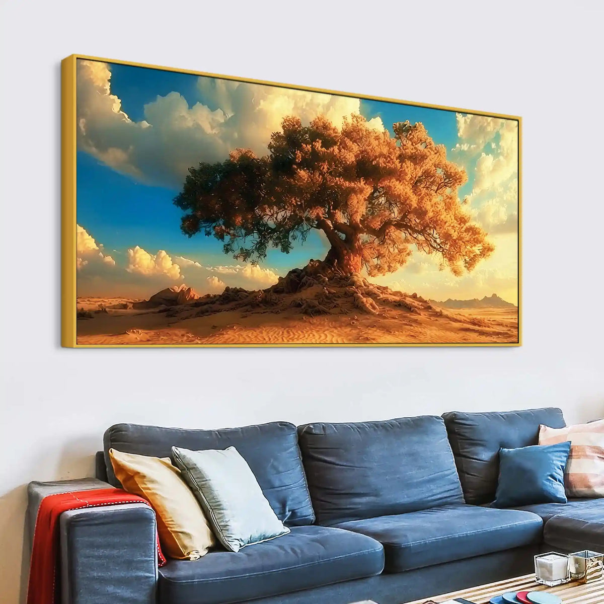 Beautiful Desert Serenity Tree Abstract Canvas Wall Painting