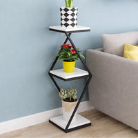 Beautiful Designer White Marble Side Table with Storage Shelf