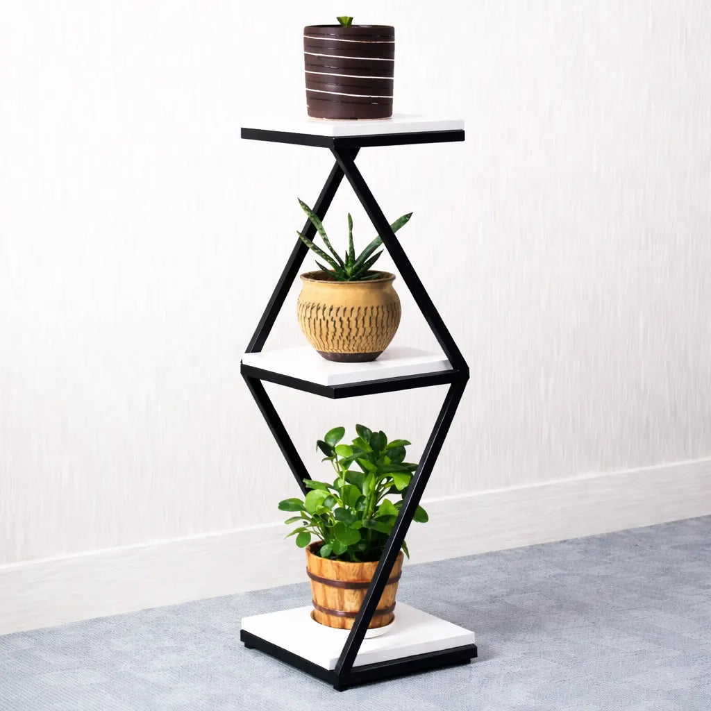 Beautiful Designer White Marble Side Table with Storage Shelf