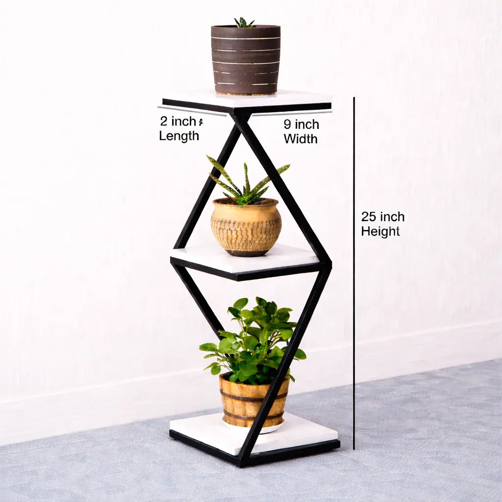 Beautiful Designer White Marble Side Table with Storage Shelf
