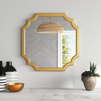 Beautiful Golden Artistic Designer Wooden Framed Wall Mirror