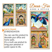 Beautiful Jardin Traditional Mughal Artistic Art Wooden Wall Frame Set of Three