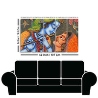 Beautiful Lord Radha Krishna Five Pieces Wall Painting