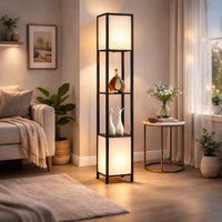 Beautiful Modern House Wooden Two Sided Shelf Lamp For Living Room, Bedroom