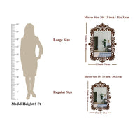 Beautiful Motif Style Mirror with Walnut Finish