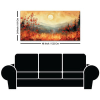 Beautiful Mountain Sunset and Wildflowers Abstract Canvas Wall Painting