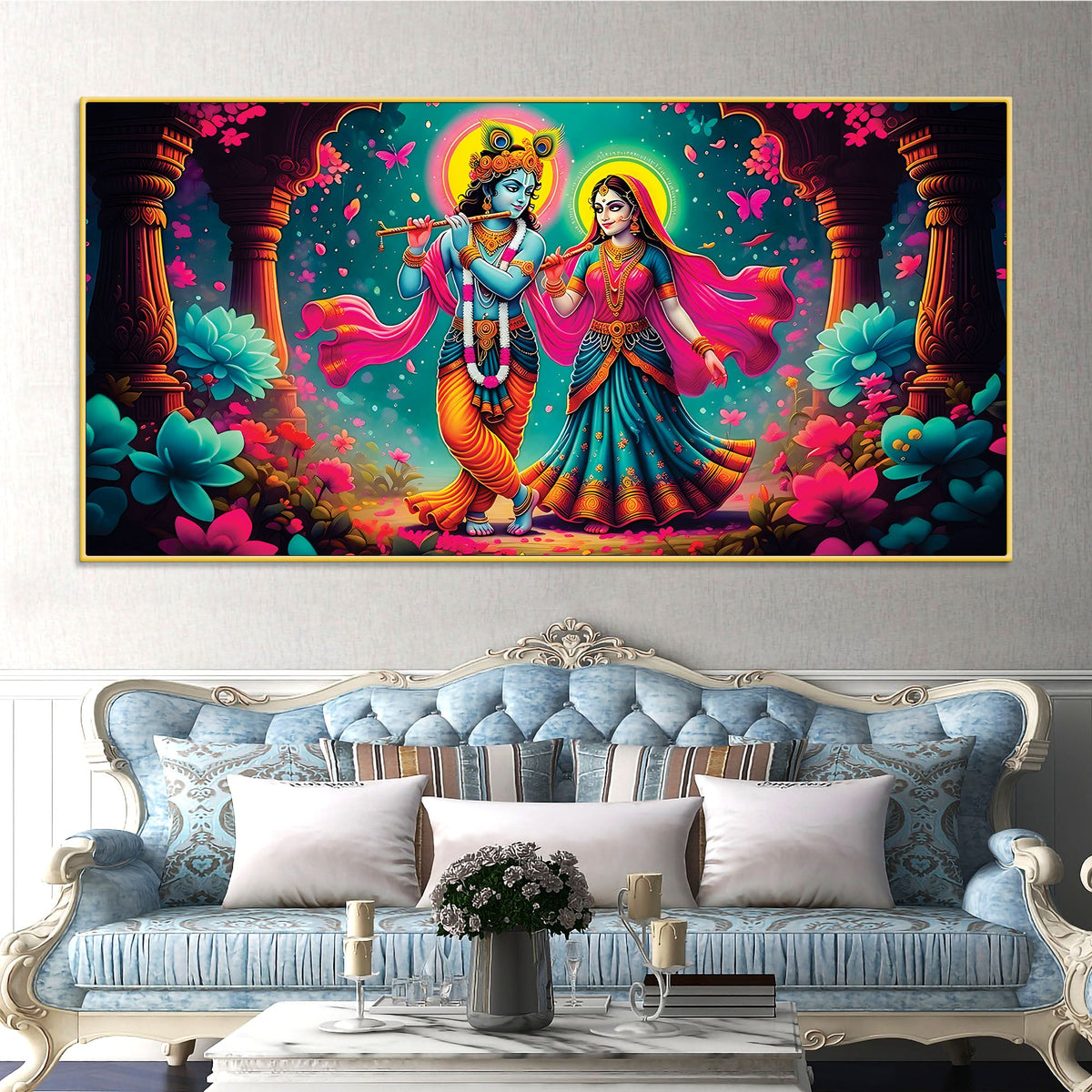 Beautiful Radha Krishna Painting for Spiritual Home Décor
