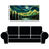 Beautiful River Surrounded by Mountains Canvas Wall Painting