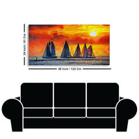 Beautiful Seascape with Sunset Canvas Wall Painting