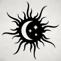 Beautiful Sun Moon and Stars Metal Art Wall Decor