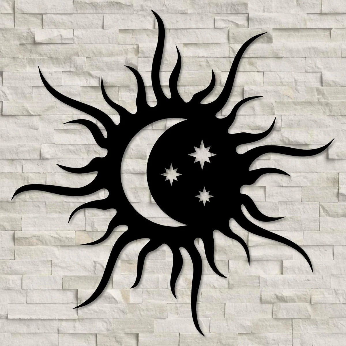 Beautiful Sun Moon and Stars Metal Art Wall Decor