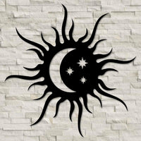 Beautiful Sun Moon and Stars Metal Art Wall Decor