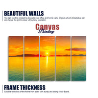 Beautiful Sunset Horizon Five Pieces Canvas wall Painting