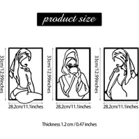 Beautiful Women Silhouette Line Metal Art Frames Wall Decor