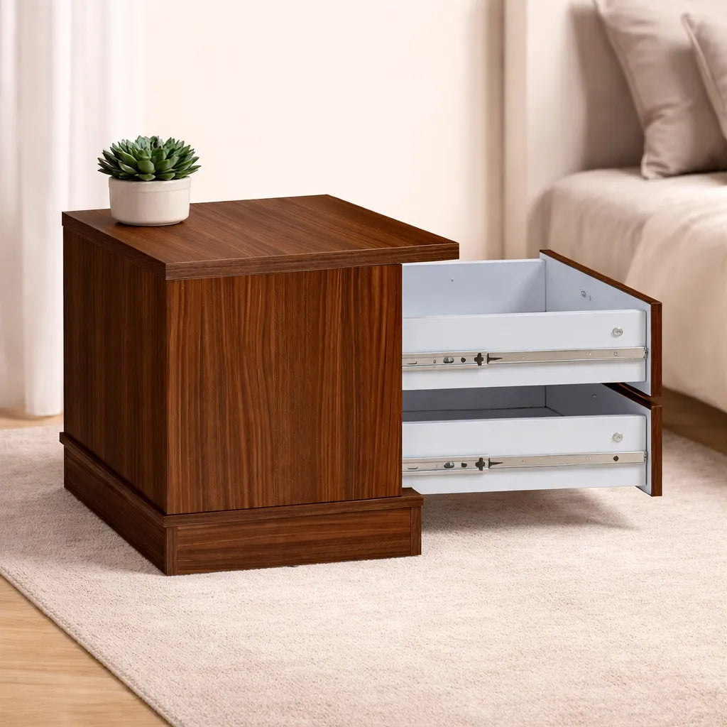 Bedroom Side Table with 2 Drawers