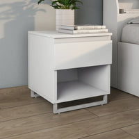 Bedside Table with Drawer and Shelf Storage