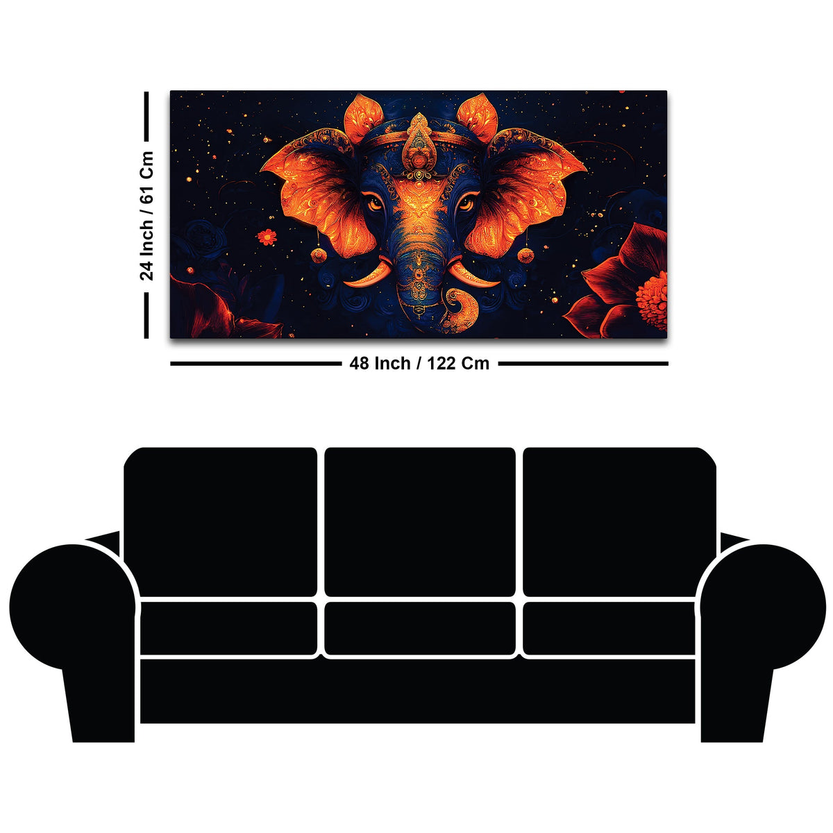 Beloved Lord Ganesha Luxury Canvas Wall Painting for Home & Office Spaces – Modern Religious Wall Art