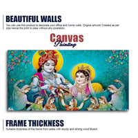 Big Panoramic Radha Krishna Canvas Wall Painting