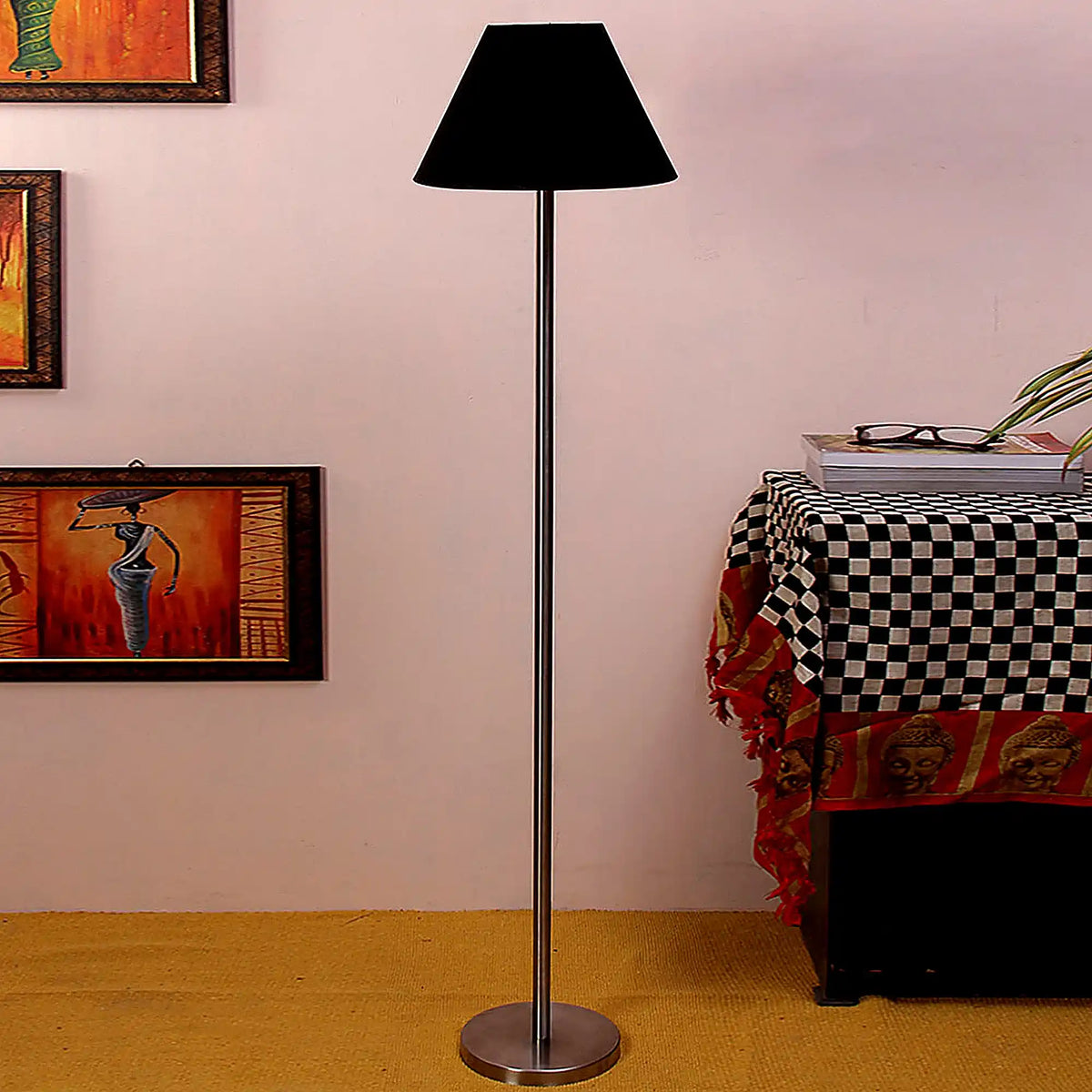 Black Decorative Conical Designer Steel Floor Lamp