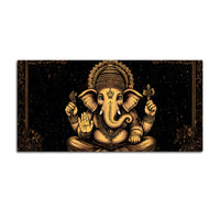 Black & Gold Divine Shri Ganesha Spiritual Canvas Wall Painting for Home & Office – Luxury Spiritual Decor