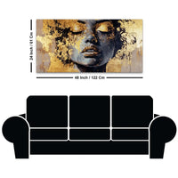 Black Gold Woman Face Abstract Wall Painting for Luxury Homes
