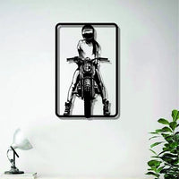 Black Rider Bike Metal Wall Art for Living Room Wall Decor