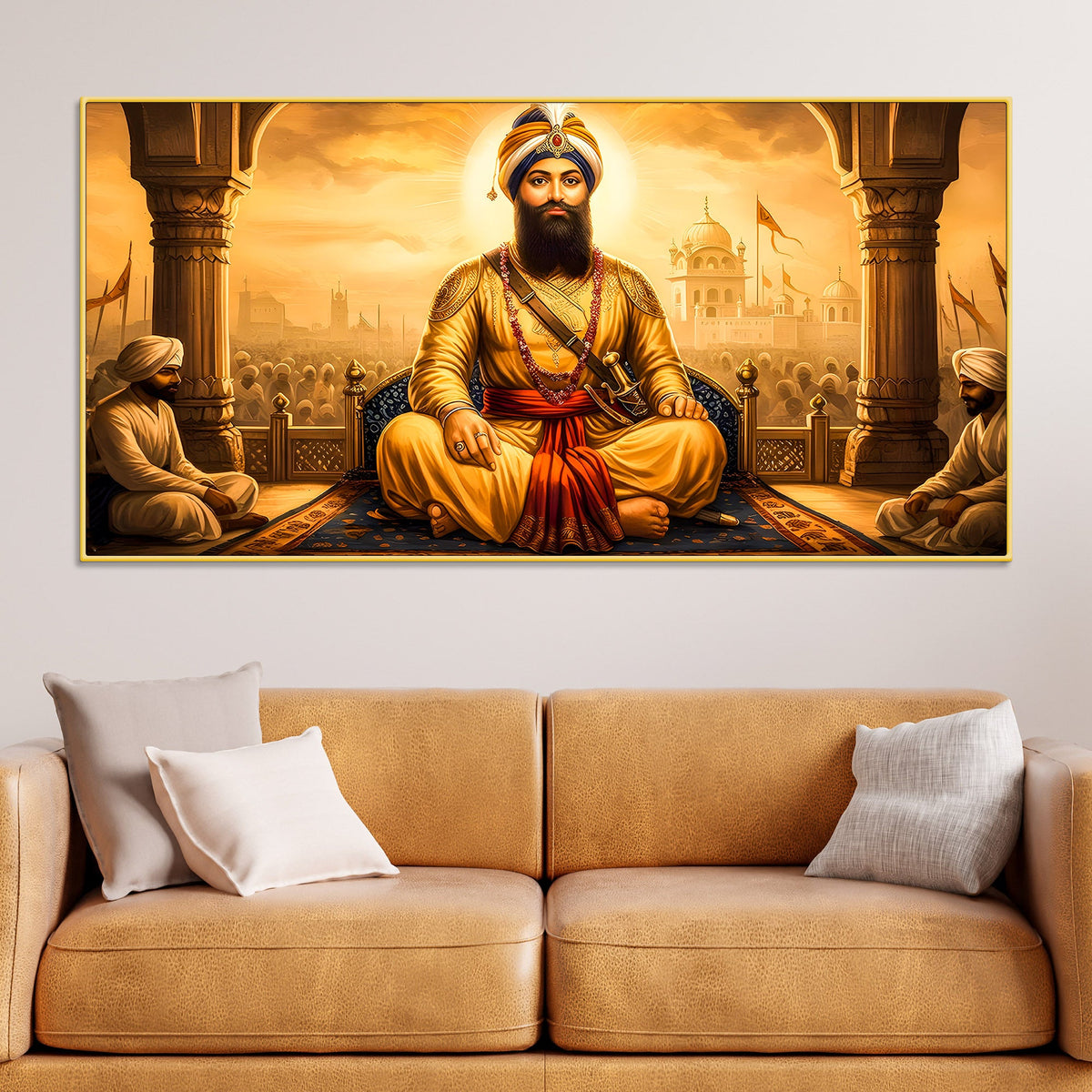 Blessed Sikh Guru Ji Canvas Spiritual Painting