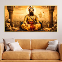 Blessed Sikh Guru Ji Canvas Spiritual Painting
