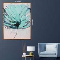 Blooming Serenity Hand Painted Wall Painting with Floating Frame