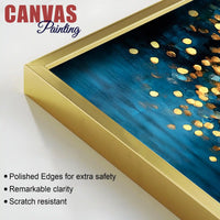Blue Artistic Background Golden Tree Canvas Painting for Wall Decor
