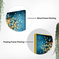 Blue Artistic Background Golden Tree Canvas Painting for Wall Decor