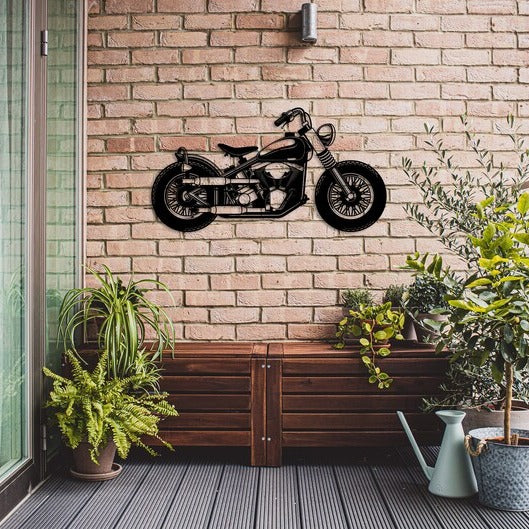 Bobber Bike Metal Wall Hanging for Café & Garage Decor