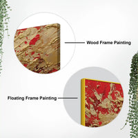 Bold Red Gold Abstract Canvas Wall Painting