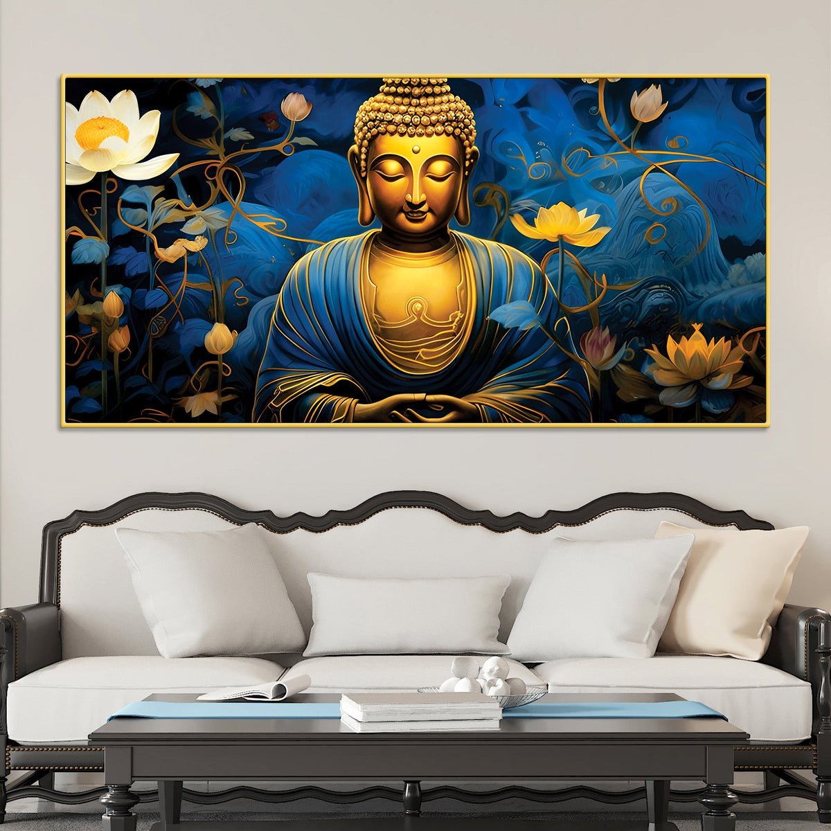 Buddha Blessing Painting for Good Vibes Home Décor