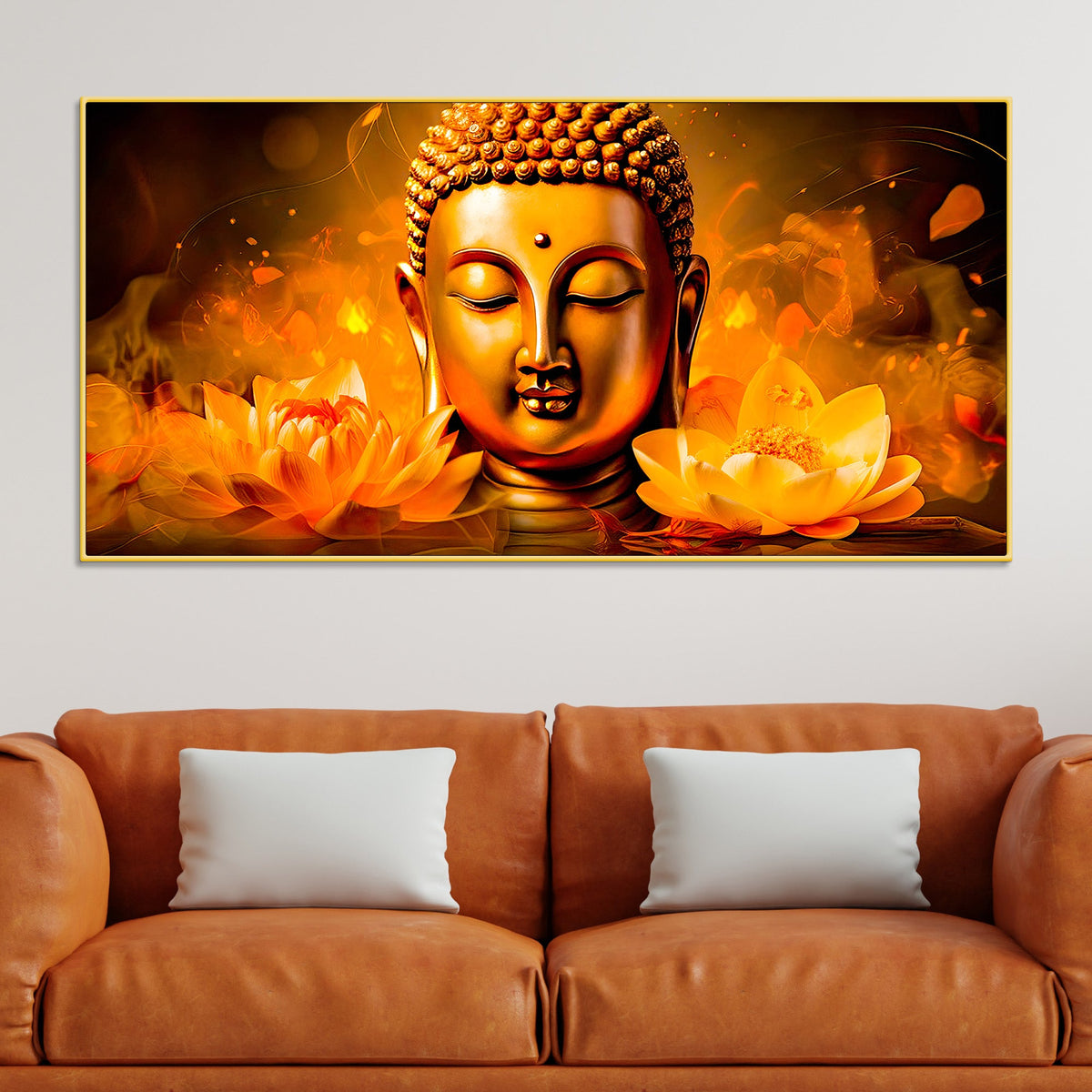Buddha Canvas Wall Painting for Calm & Positive Home Energy