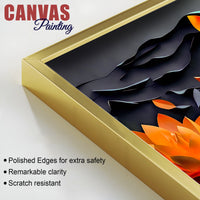 Buddha Canvas Wall Painting with Lotus Flower Design