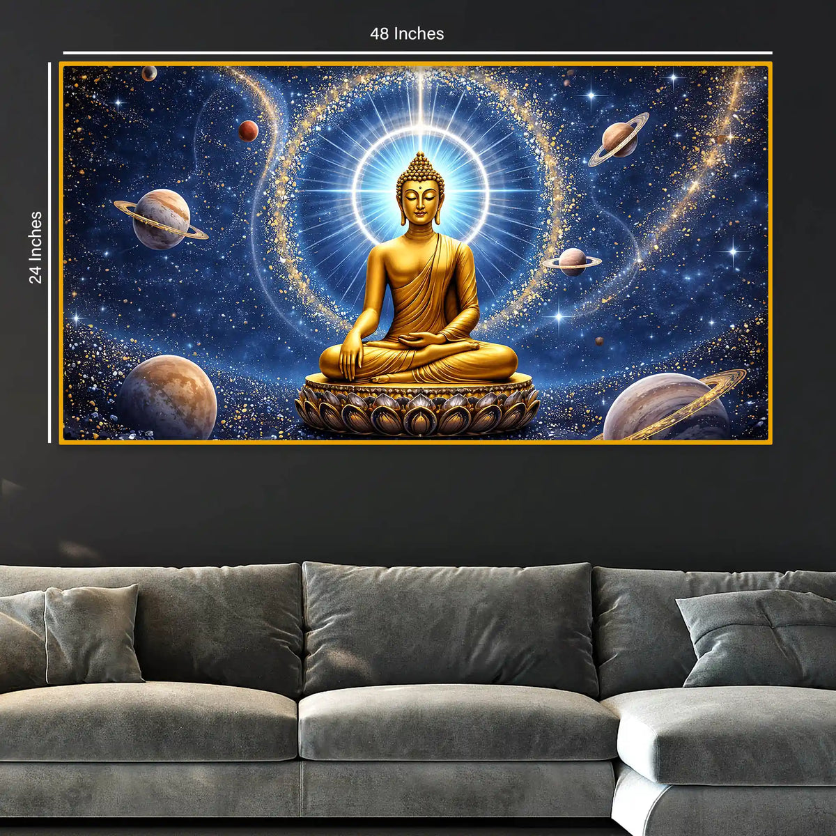 Buddha Cosmic Energy Crystal Glass Painting for Premium Wall Décor