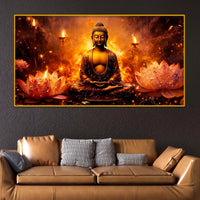 Buddha Energy Crystal Glass Painting for Living Room