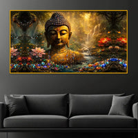 Buddha Enlightenment Art Crystal Glass Painting for Elegant Home Decor