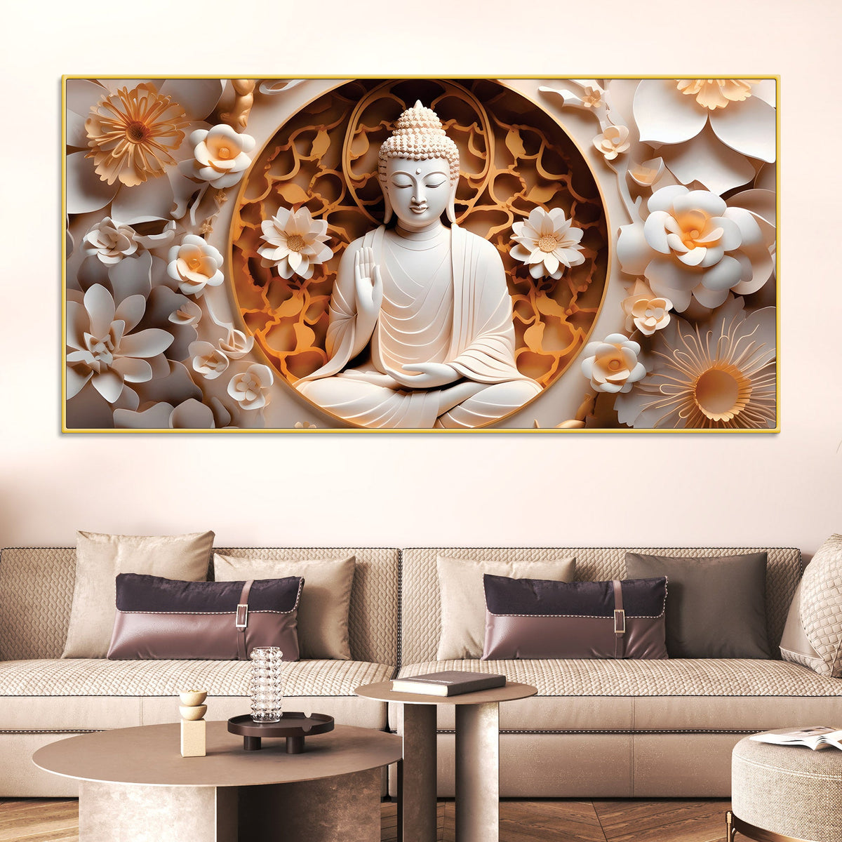 Buddha Face Canvas Painting – Modern Home Wall Decor