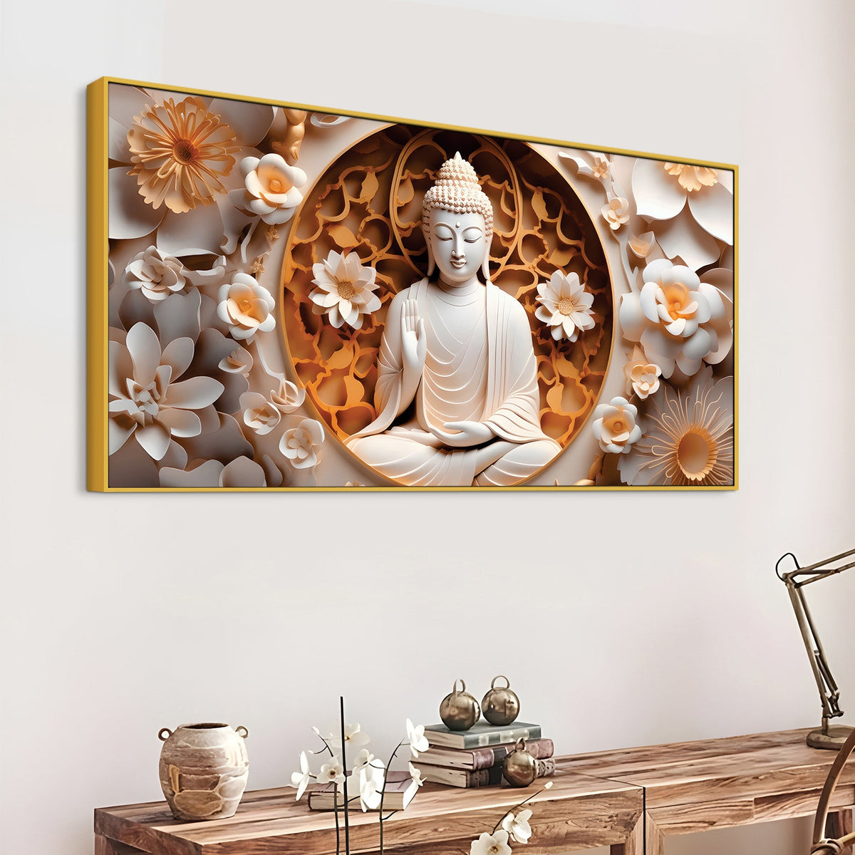 Buddha Face Canvas Painting – Modern Home Wall Decor