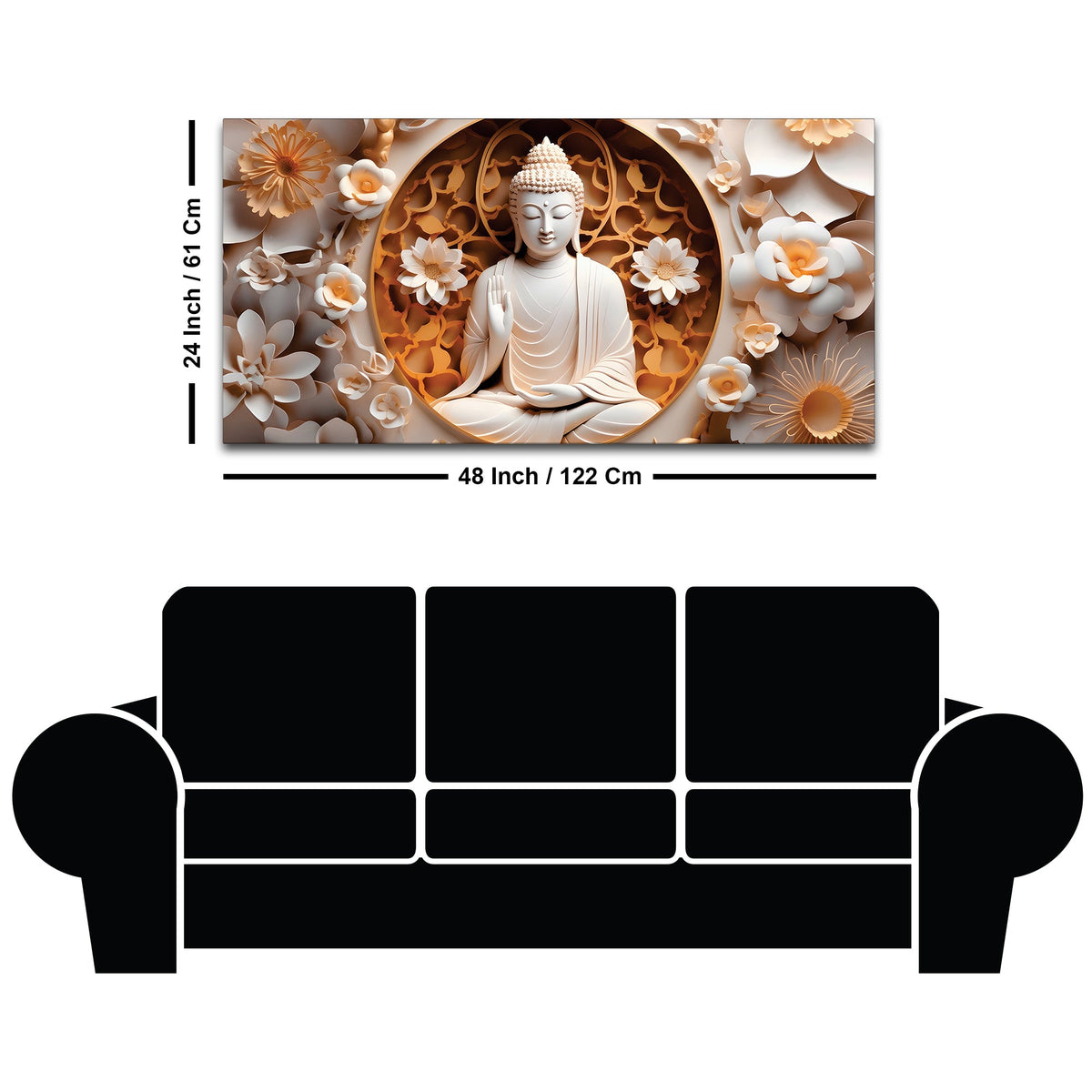 Buddha Face Canvas Painting – Modern Home Wall Decor