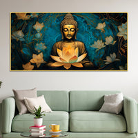 Buddha Face Wall Painting – Modern Spiritual Home Decor