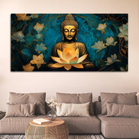 Buddha Face Wall Painting – Modern Spiritual Home Decor